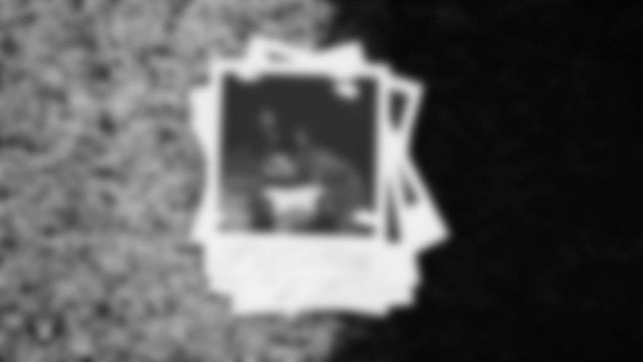 A Polaroid photo of wide receiver Jakobi Meyers (16) from 2023 Content Day.