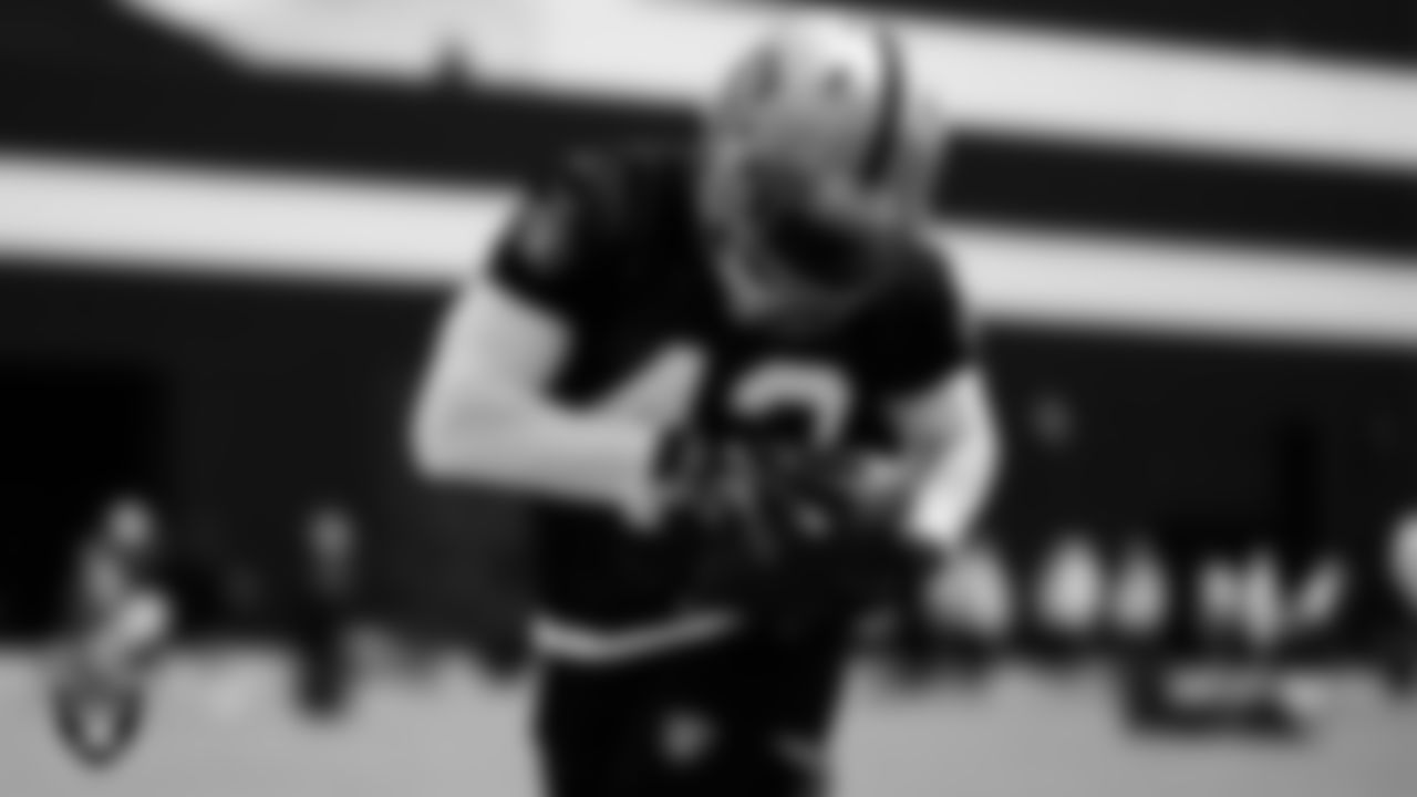 Las Vegas Raiders safety Karl Joseph (43) at an Organized Team Activity (OTA).