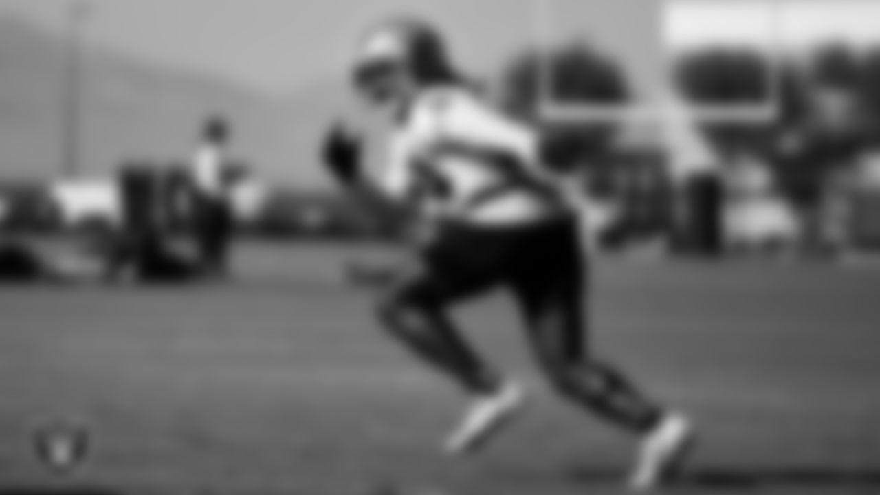 Las Vegas Raiders running back Brandon Bolden (34) during practice at Intermountain Healthcare Performance Center.