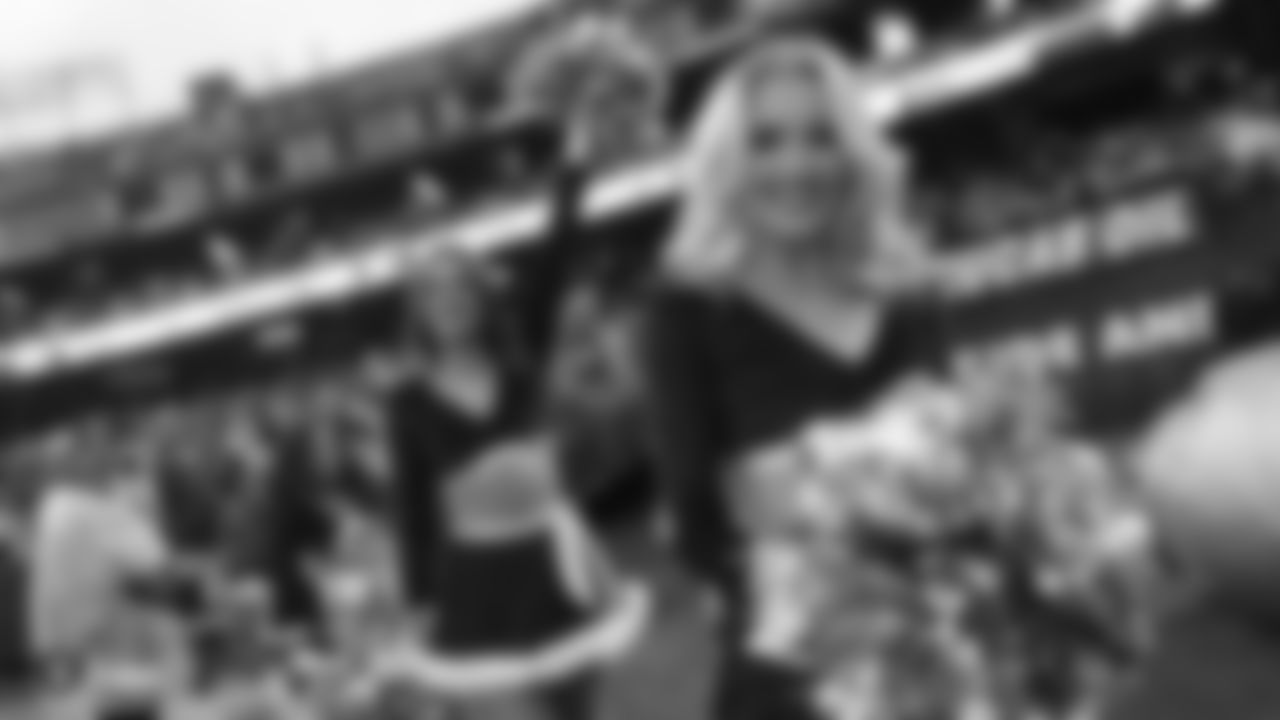The Raiderettes on the sidelines at the Oakland Raiders game against the Denver Broncos at Oakland-Alameda County Coliseum, Monday, December 24, 2018, in Oakland, Calif. The Oakland Raiders won 24-17.