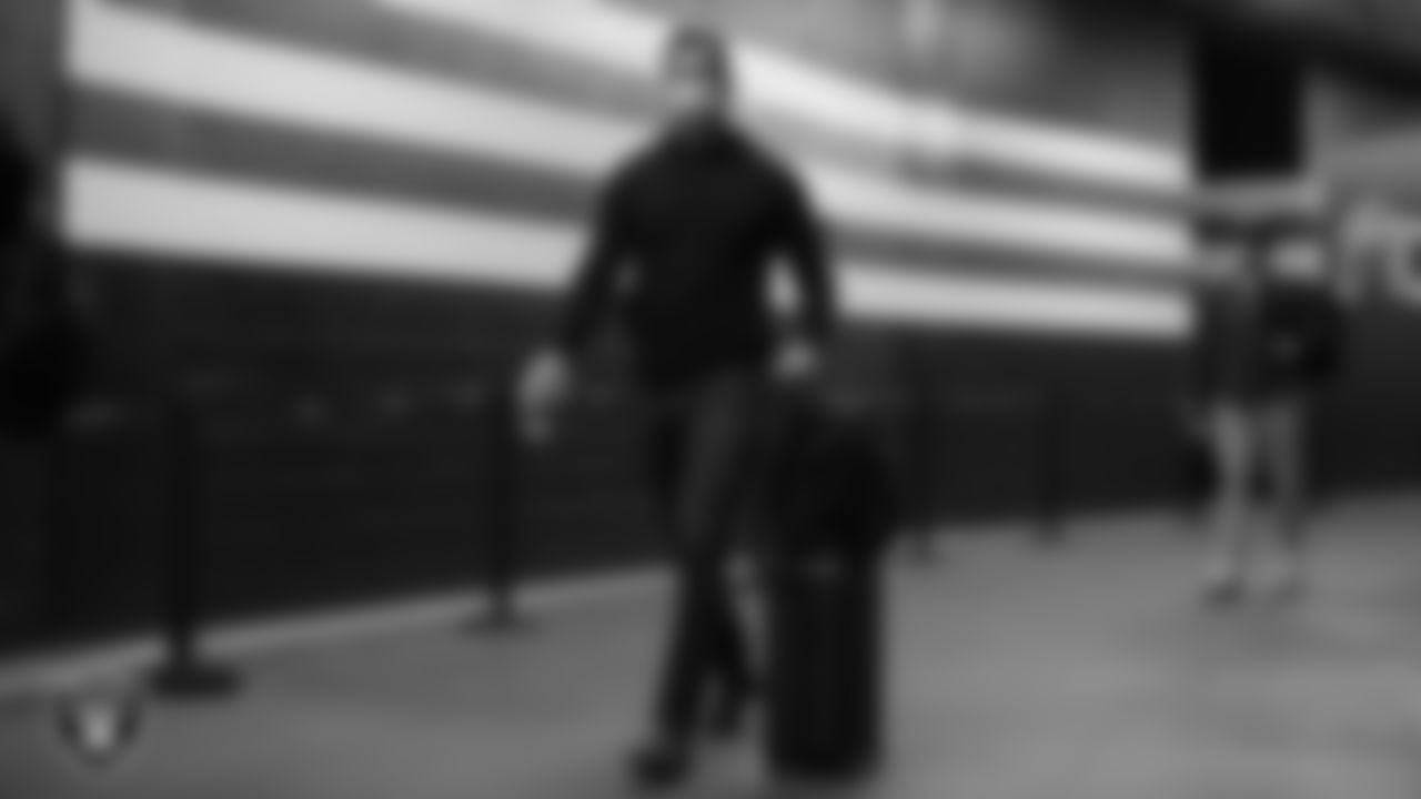 Las Vegas Raiders defensive end Carl Nassib (94) arrives to the regular season away game against the Cleveland Browns.