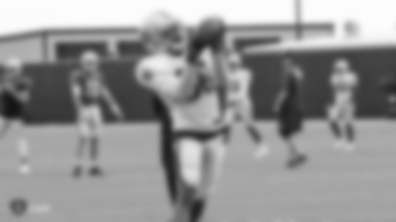 Oakland Raiders wide receiver Saeed Blacknall (80) on the field for a preseason practice at The Oakland Raiders Practice Facility, Tuesday, August 28, 2018, in Alameda, California.