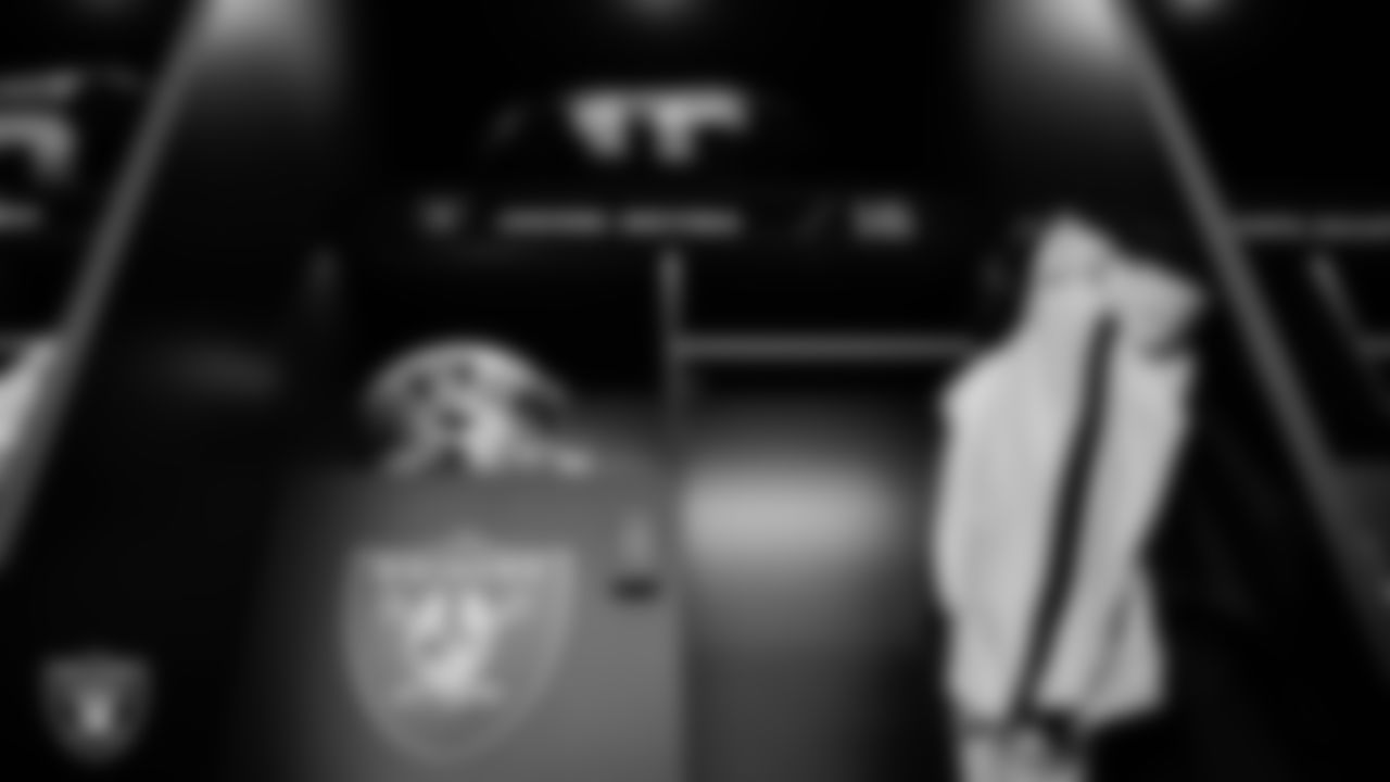 The locker room prior to the Las Vegas Raiders' arrival for their regular season home game against the Green Bay Packers at Allegiant Stadium.