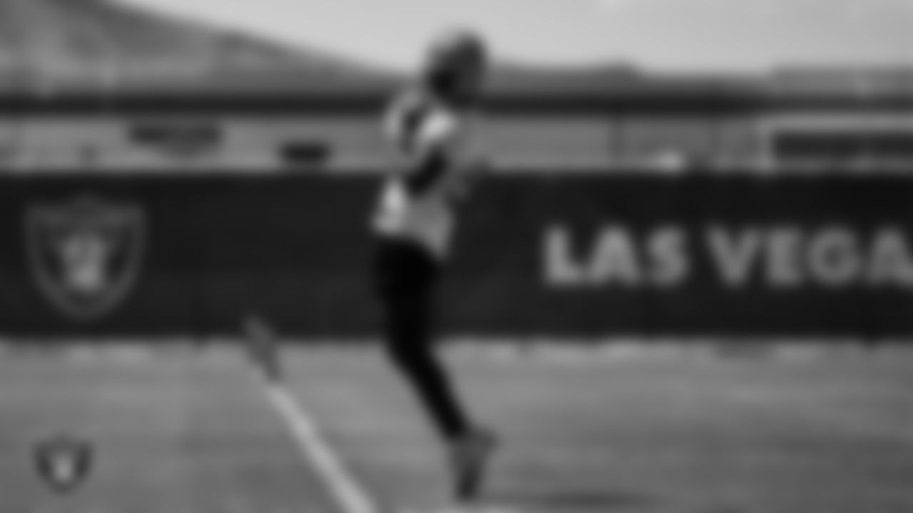 Las Vegas Raiders wide receiver Bryan Edwards (89) at an Organized Team Activity (OTA).
