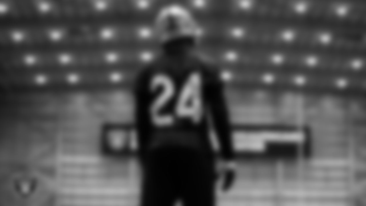 Las Vegas Raiders safety Johnathan Abram (24) during practice at Intermountain Healthcare Performance Center.