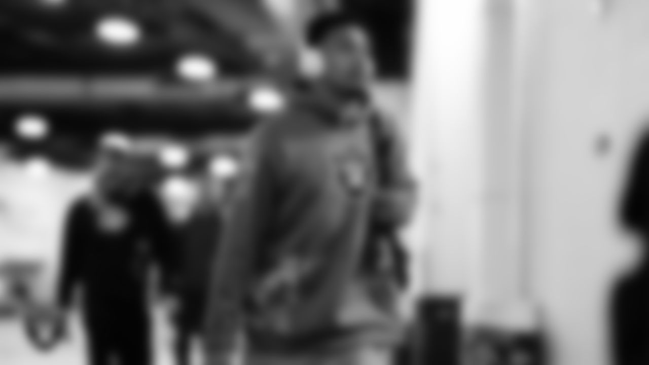 Las Vegas Raiders safety Isaiah Pola-Mao (20) arrives to the regular season away game against the Denver Broncos at Empower Field at Mile High.