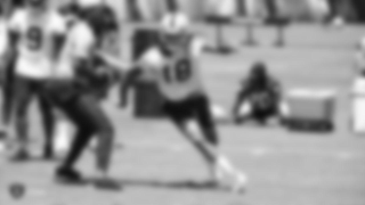 Raiders wide receiver Montay Crockett (18) at a Mandatory Minicamp at the Raiders Practice Facility in Alameda, Calif.