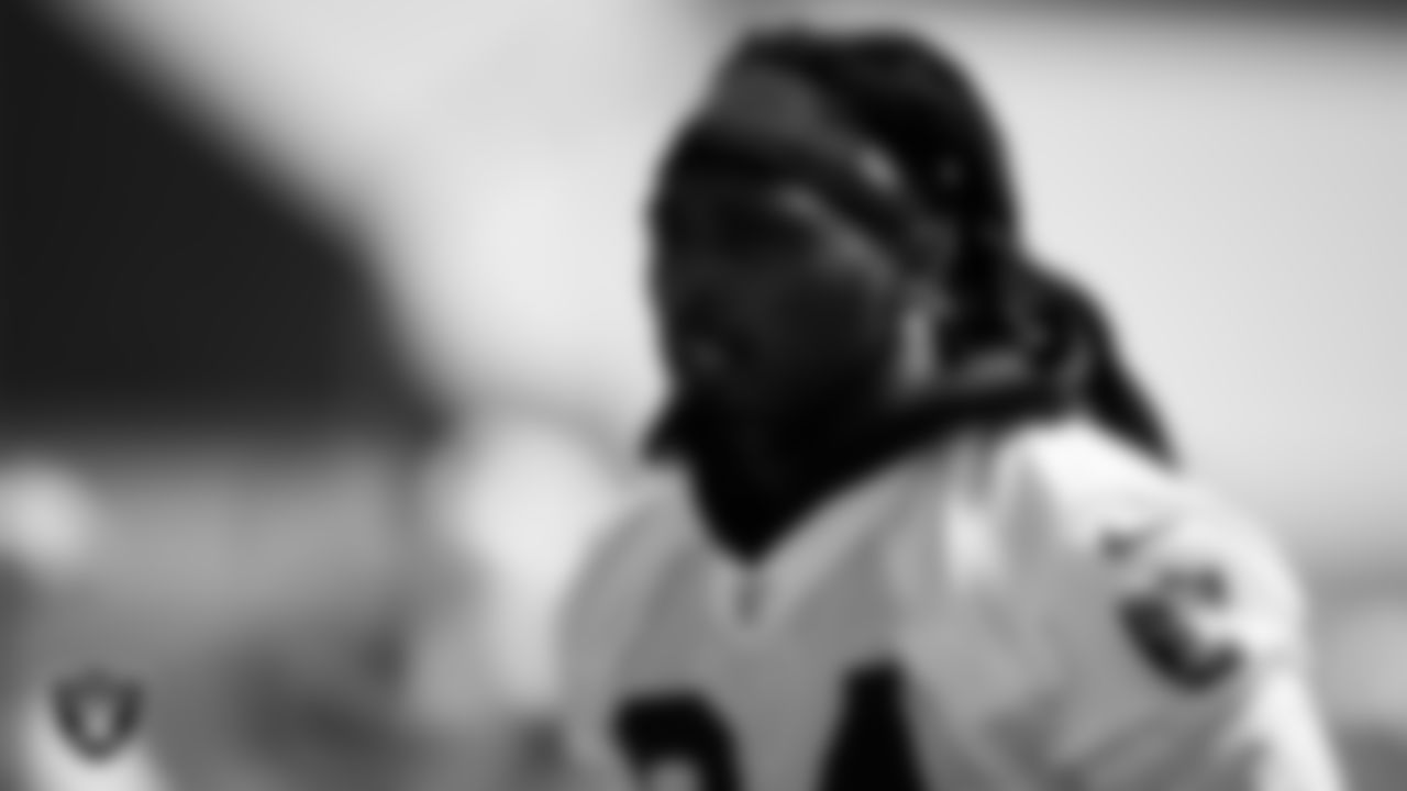 Las Vegas Raiders running back Brandon Bolden (34) at an Organized Team Activity (OTA).