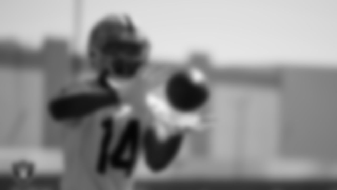 Las Vegas Raiders wide receiver Chris Lacy (14) during practice at Intermountain Healthcare Performance Center.