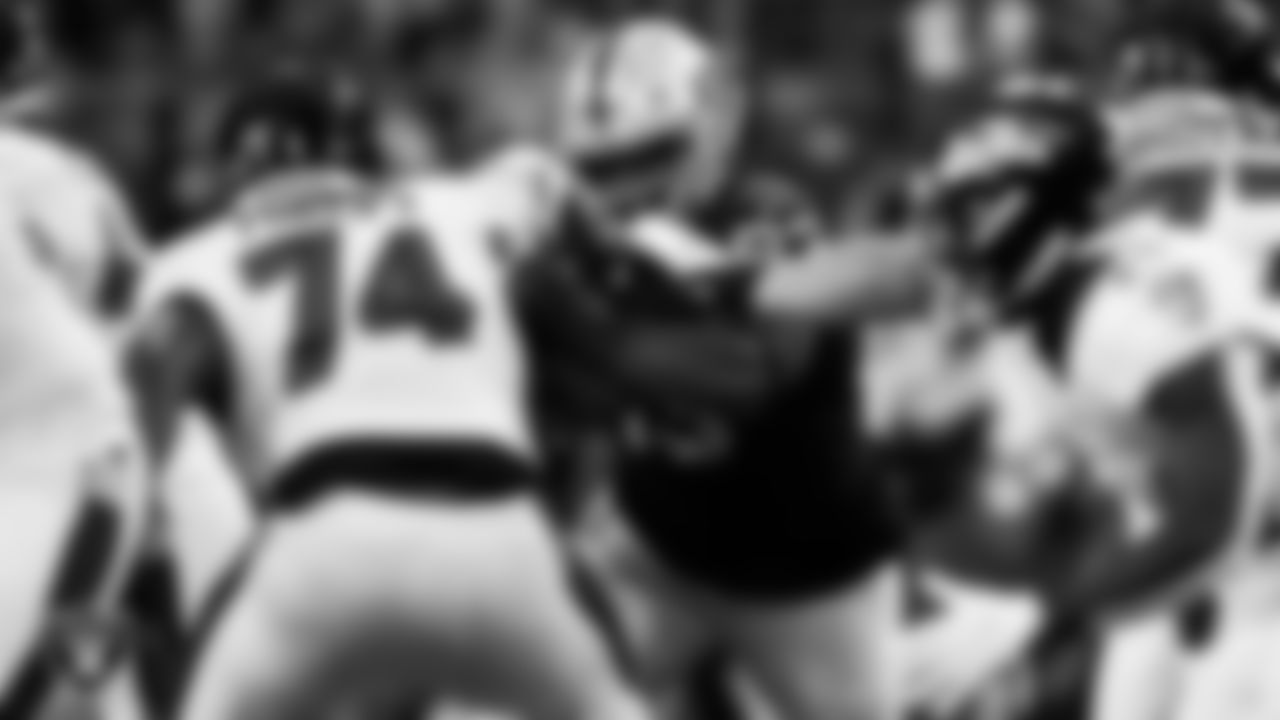 Las Vegas Raiders defensive tackle Gerald McCoy (93) rushes the quarterback during the regular season home game against the Baltimore Ravens.