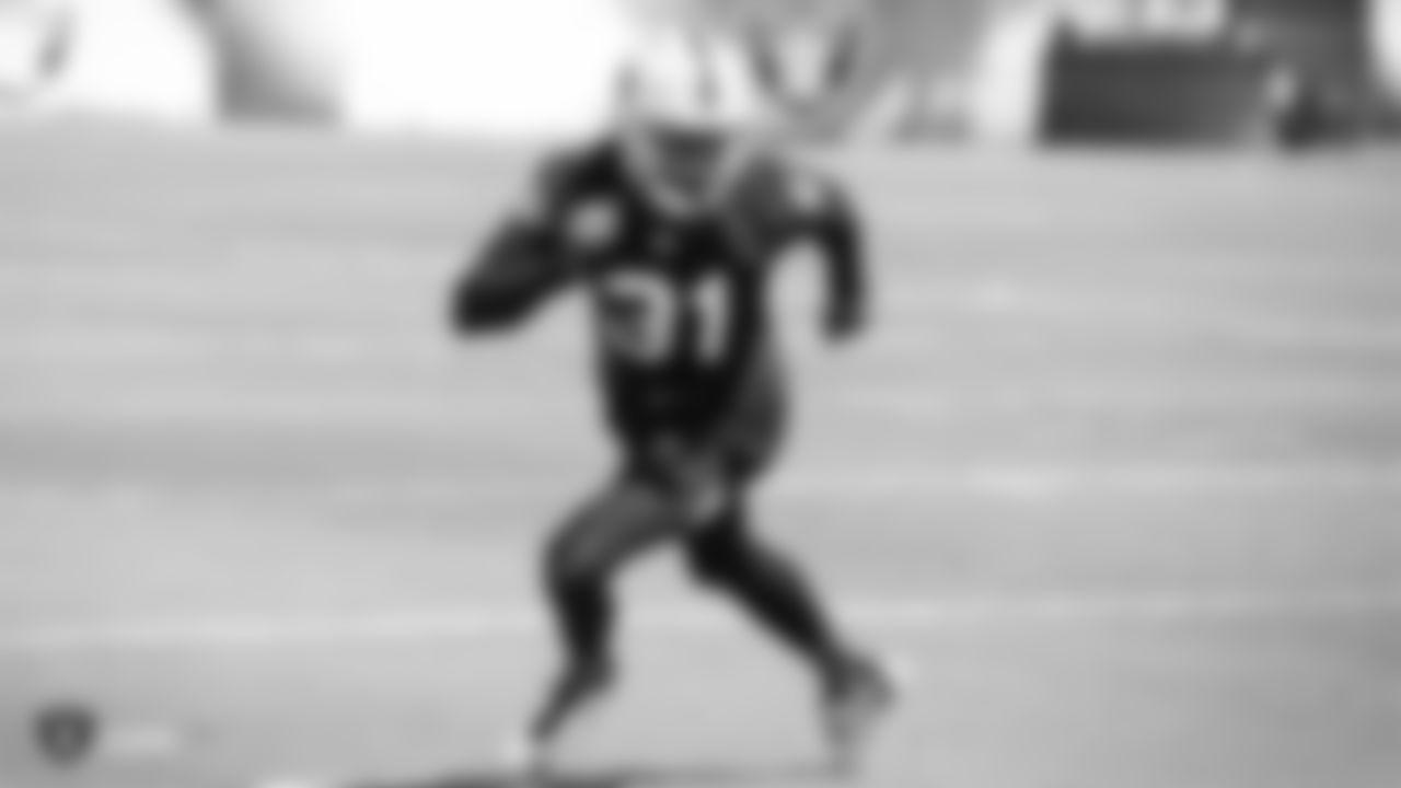 Raiders cornerback Isaiah Johnson (31) at an Organized Team Activity (OTA) at the Raiders Practice Facility in Alameda, Calif.