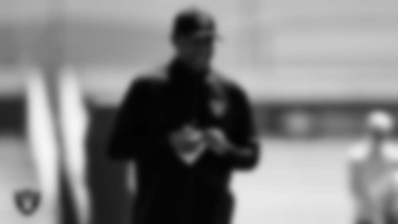 Las Vegas Raiders defensive coordinator Patrick Graham during Day One of 2022 Veteran Minicamp.