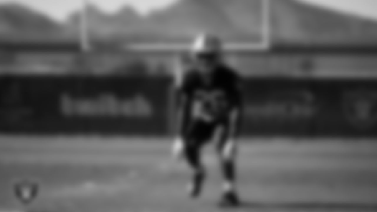 Las Vegas Raiders safety Jaquan Johnson (26) on the field for practice at 2023 Training Camp at Intermountain Health Performance Center.