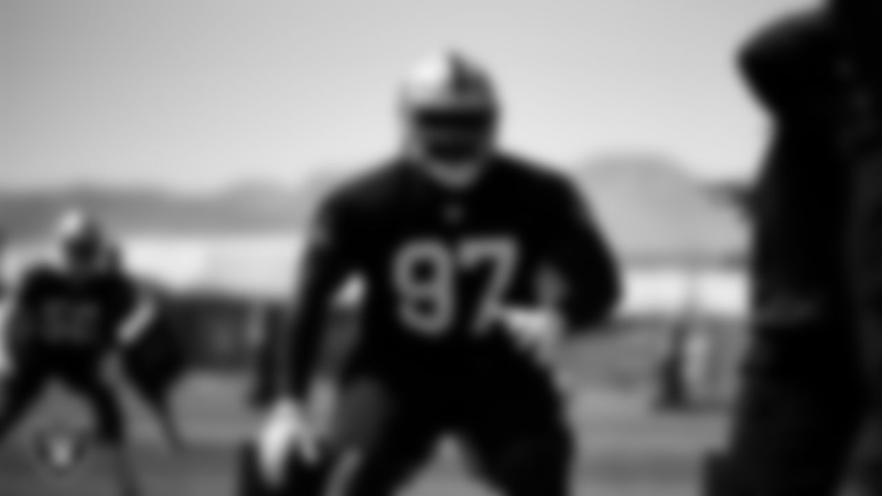 Las Vegas Raiders defensive tackle Andrew Billings (97) during Day Three of 2022 Veteran Minicamp.