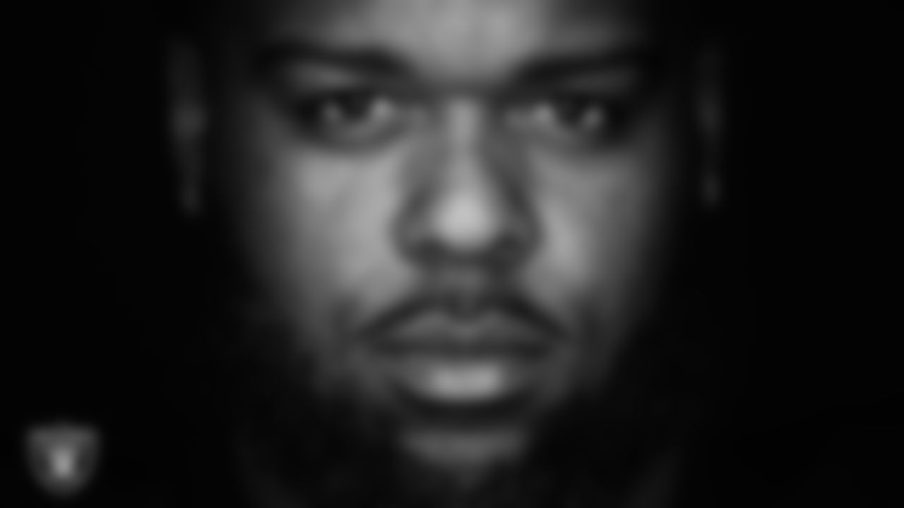 Las Vegas Raiders defensive lineman Neil Farrell Jr. (93) poses for a photo at the 2022 Las Vegas Raiders Media Day.