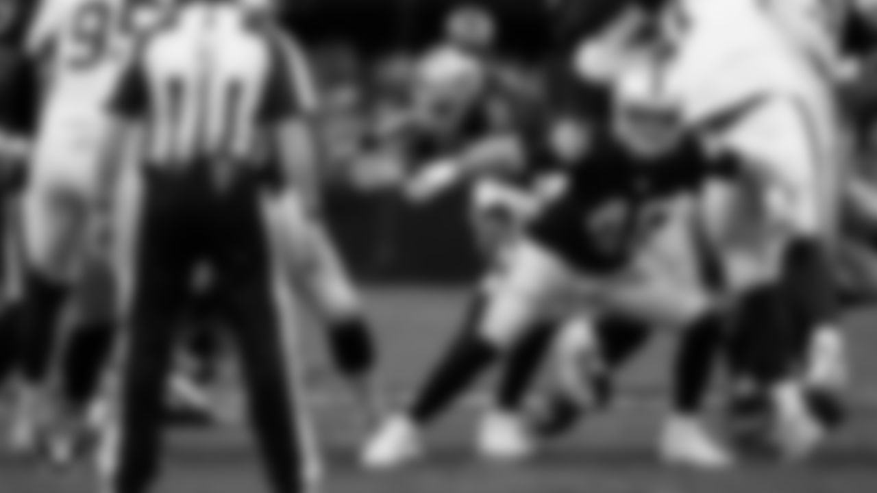 Las Vegas Raiders kicker Daniel Carlson (2) kicks a 52-yard field goal during the regular season home game against the Washington Football Team.