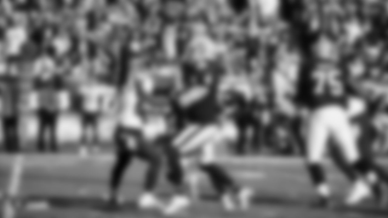 Raiders quarterback Derek Carr (4) during the regular season game against the Tennessee Titans at the Oakland-Alameda County Coliseum.