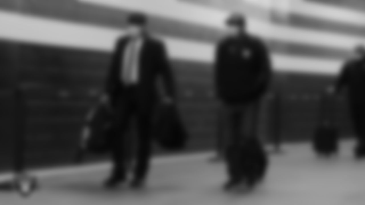 Las Vegas Raiders Interim Head Coach Rich Bisaccia arrives to the regular season away game against the Cleveland Browns.