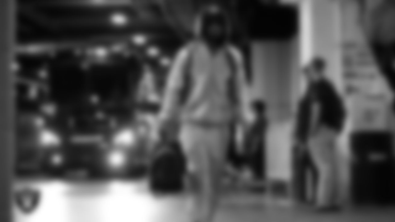 Las Vegas Raiders safety Tre'von Moehrig (25) arrives to the regular season away game against the Denver Broncos.