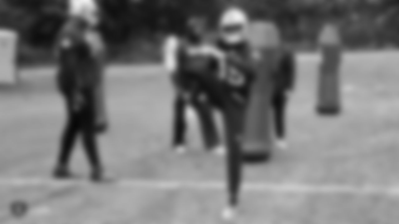 Raiders wide receiver J.J. Nelson (15) on the field for practice at The Grove Hotel.