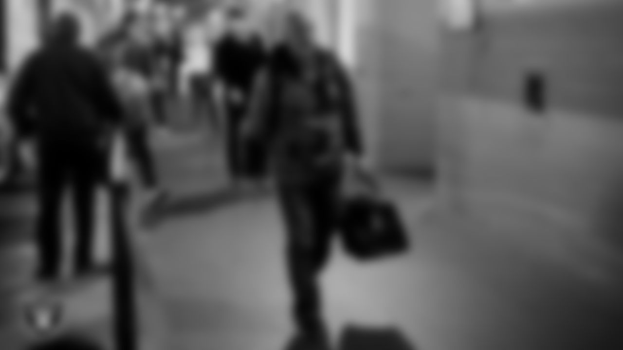 Las Vegas Raiders Interim Head Coach Rich Bisaccia arrives to the regular season away game against the Dallas Cowboys.