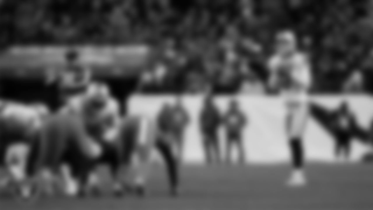 Las Vegas Raiders kicker Daniel Carlson (2) lines up to kick a 57-yard field goal during the regular season away game against the Denver Broncos at Empower Field at Mile High.