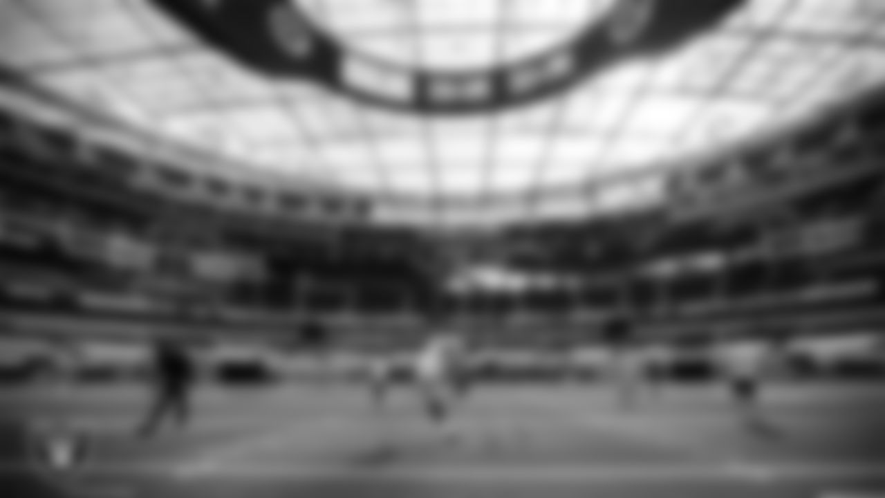 Las Vegas Raiders kicker Daniel Carlson (2) warming up before the regular season away game against the Los Angeles Chargers.