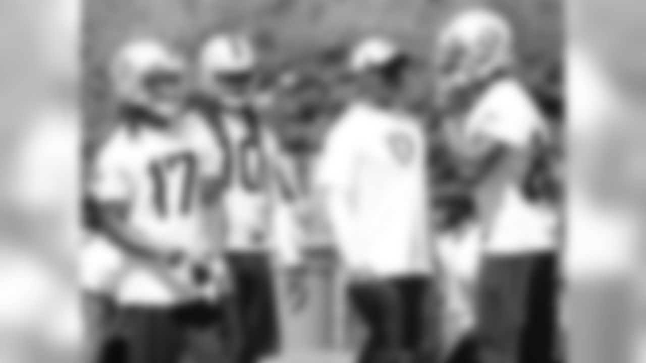 Wide receivers with wide receiver coach Ted Gilmore