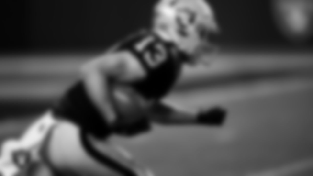 Las Vegas Raiders wide receiver Hunter Renfrow (13) returns a punt during the regular season home game against the Miami Dolphins.