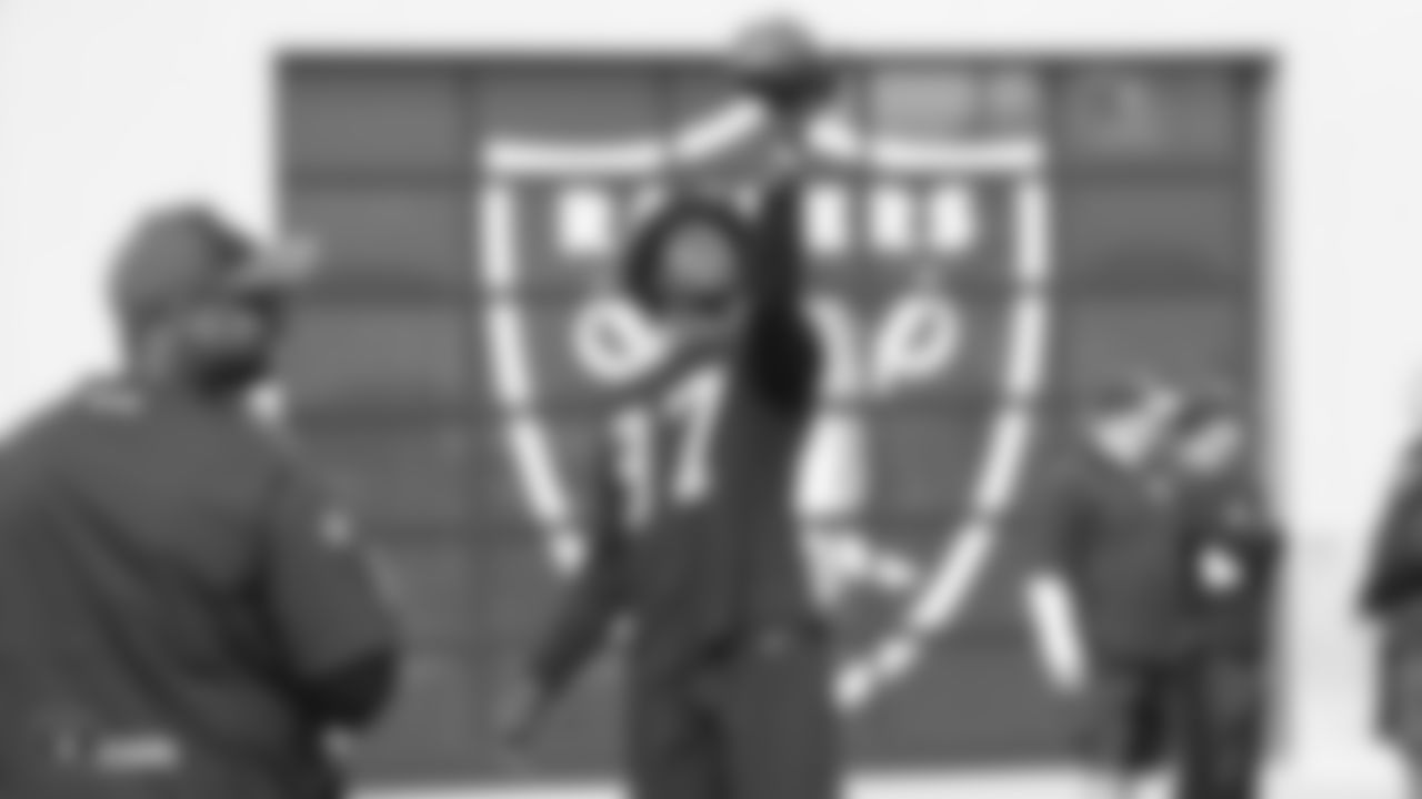 Oakland Raiders tight end Jared Cook (87) on the field for practice at the Oakland Raiders Practice Facility, Friday, November 9, 2018, in Alameda, California.