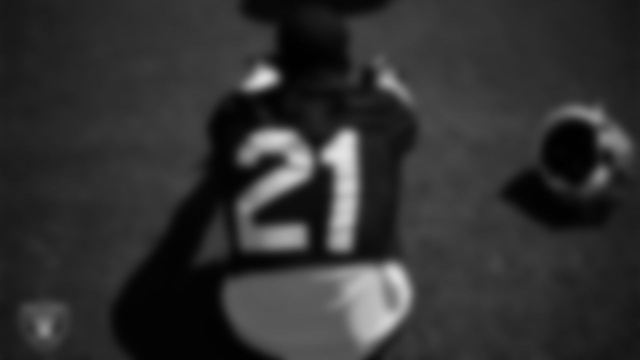 Las Vegas Raiders cornerback Amik Robertson (21) during practice at Intermountain Health Performance Center.
