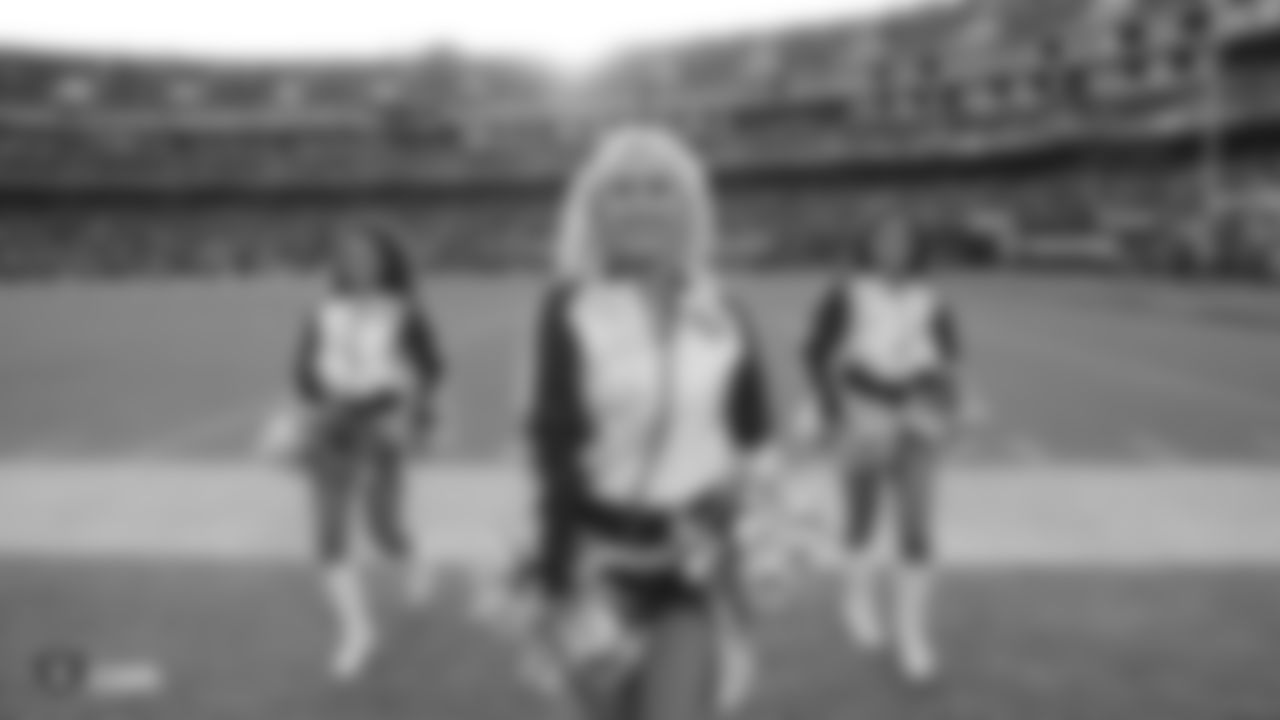 The Raiderettes on the sidelines at the Oakland Raiders game against the Kansas City Chiefs at Oakland-Alameda County Coliseum, Sunday, December 2, 2018, in Alameda, Calif. The Oakland Raiders lost 40-33.