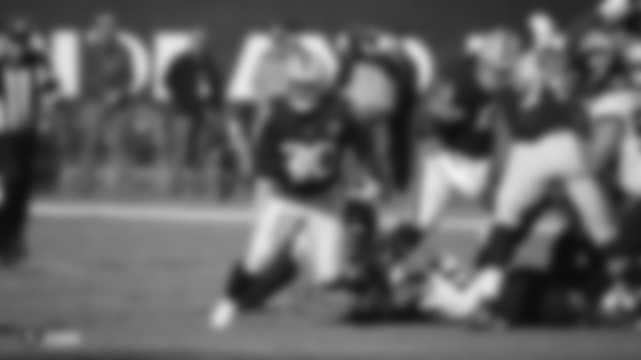 The Raiders during the regular season game against the Jacksonville Jaguars at the Oakland-Alameda County Coliseum.