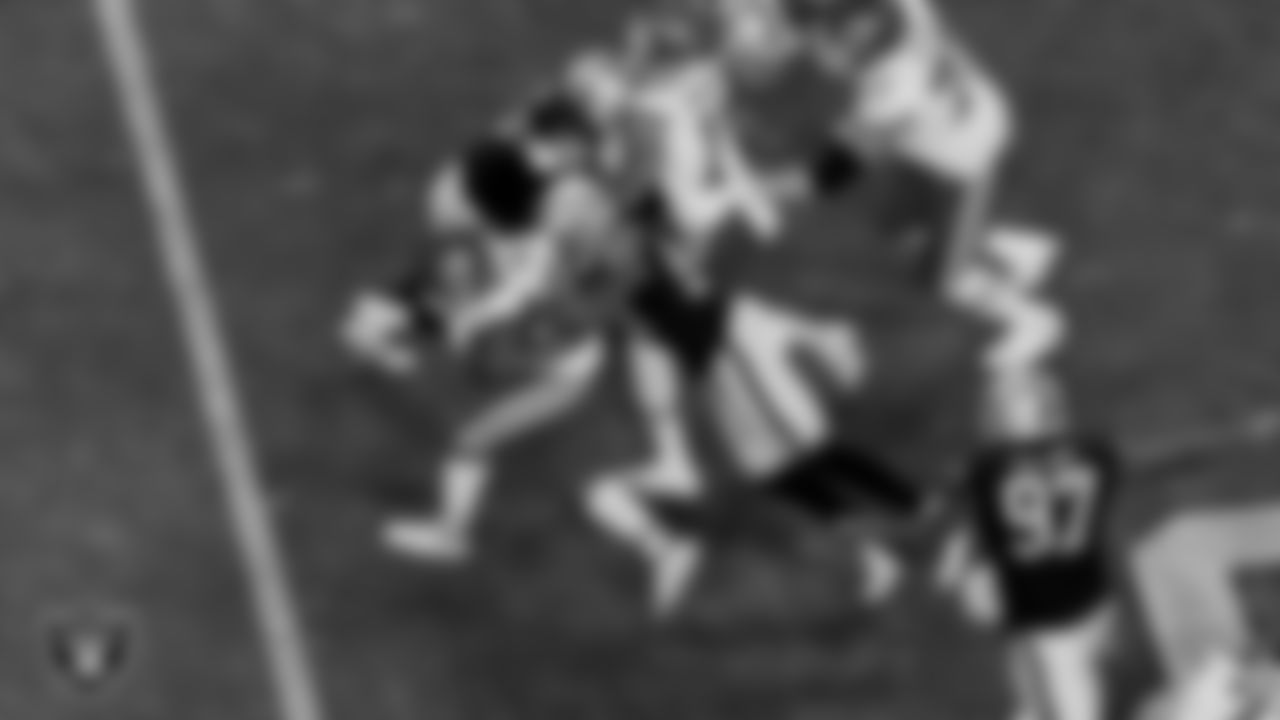 Las Vegas Raiders linebacker Nicholas Morrow (50) during the regular season game against the Kansas City Chiefs at Allegiant Stadium.