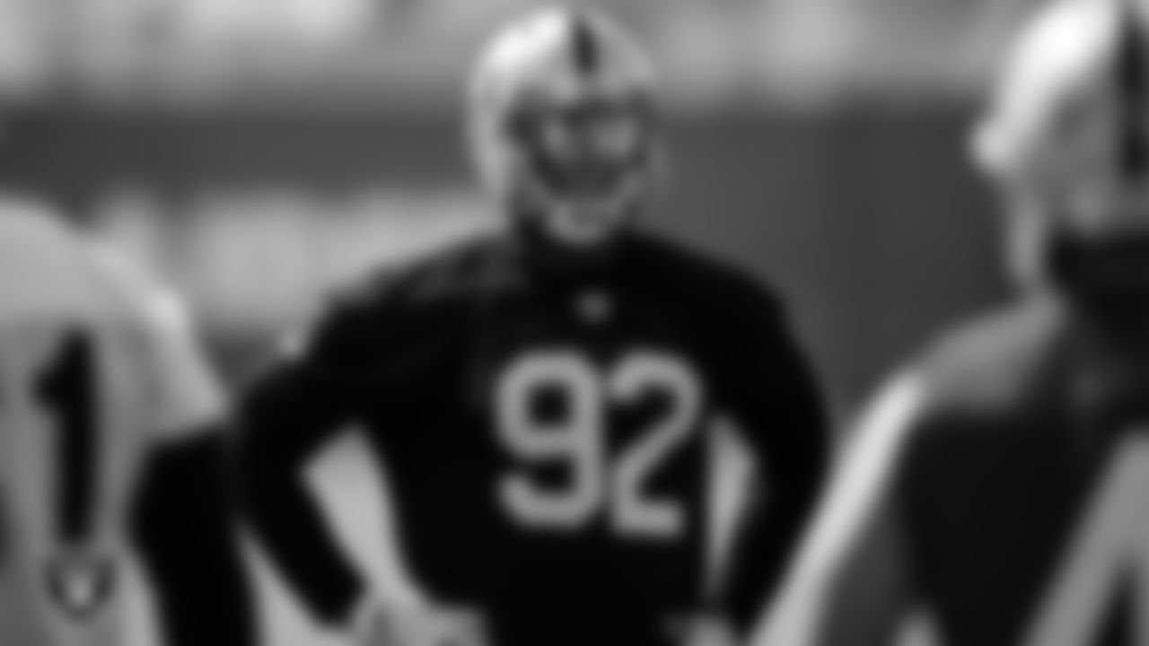 Las Vegas Raiders defensive end Chris Smith (92) during practice.