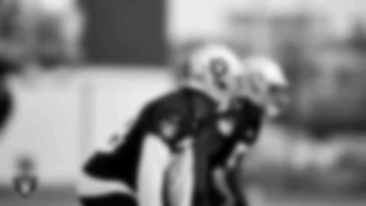Las Vegas Raiders safety Roderic Teamer (33) during practice at Intermountain Healthcare Performance Center.