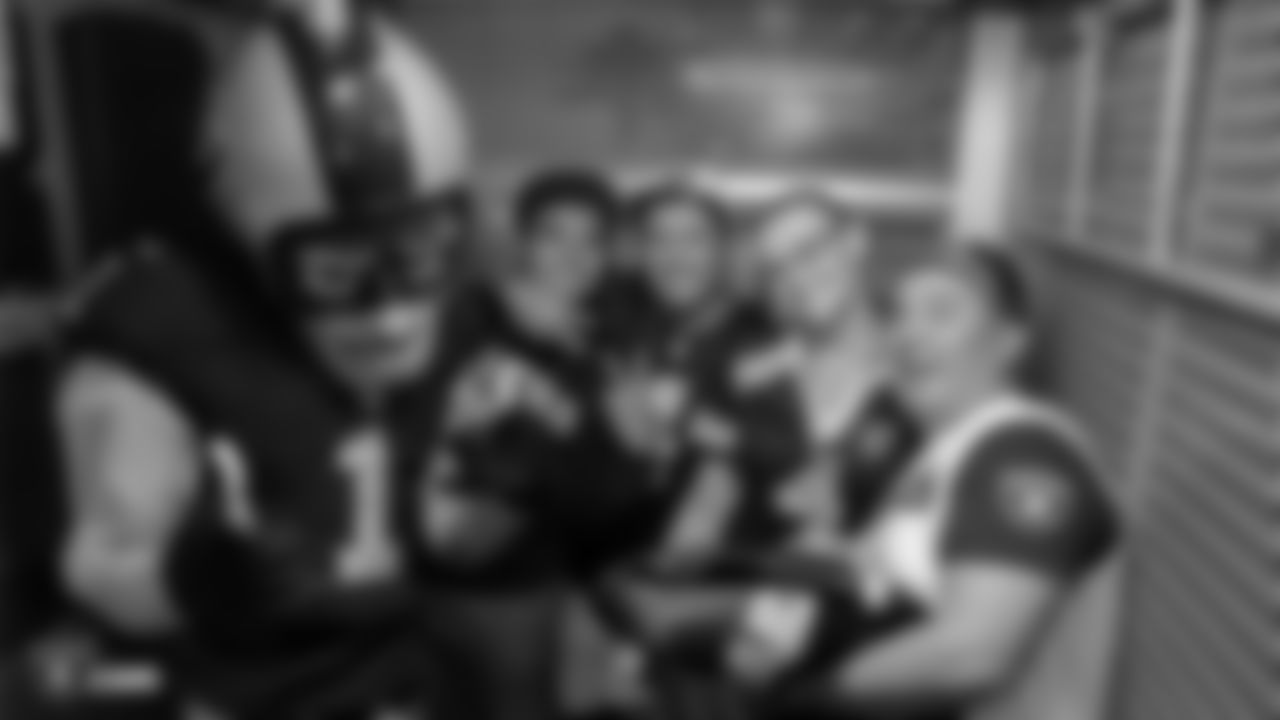 Raiders fans enjoy a Raiders Official Watch Party, with alumni appearances from Napoleon McCallum, Leo Gray and Jay Schroeder, during the Raiders regular season game against the Denver Broncos.