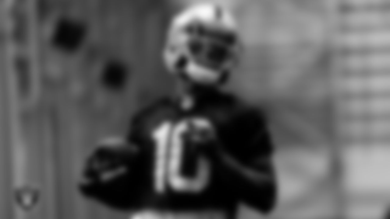 Las Vegas Raiders wide receiver Rico Gafford (10) during practice.
