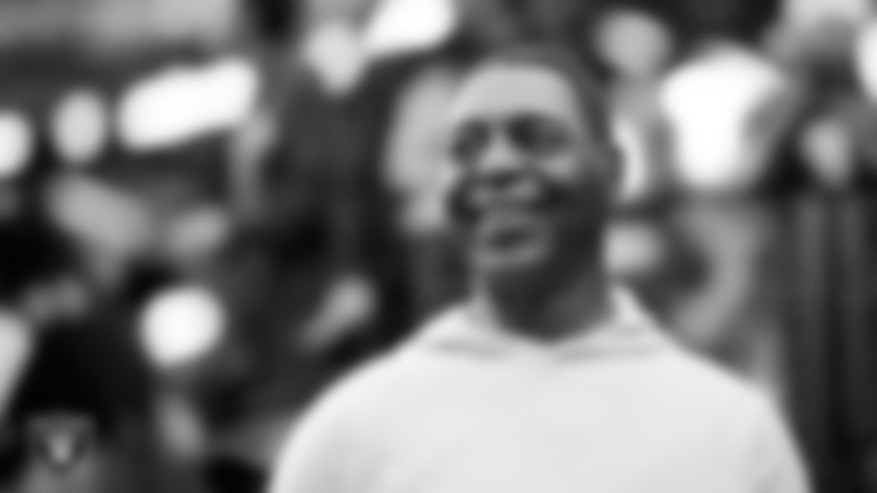Las Vegas Raiders alumnus Marcus Allen before the Las Vegas Raiders' regular season home game against the New England Patriots at Allegiant Stadium.