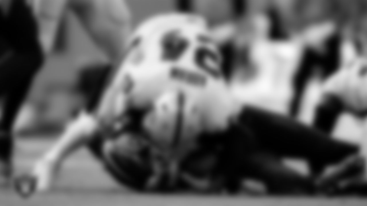 Las Vegas Raiders safety Johnathan Abram (24) during the regular season away game against the Tennessee Titans at Nissan Stadium.