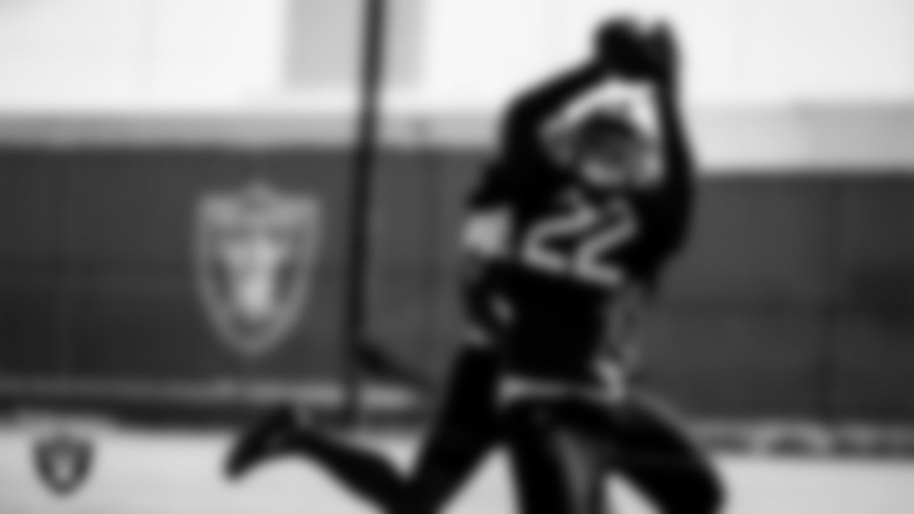 Las Vegas Raiders cornerback Keisean Nixon (22) during practice.