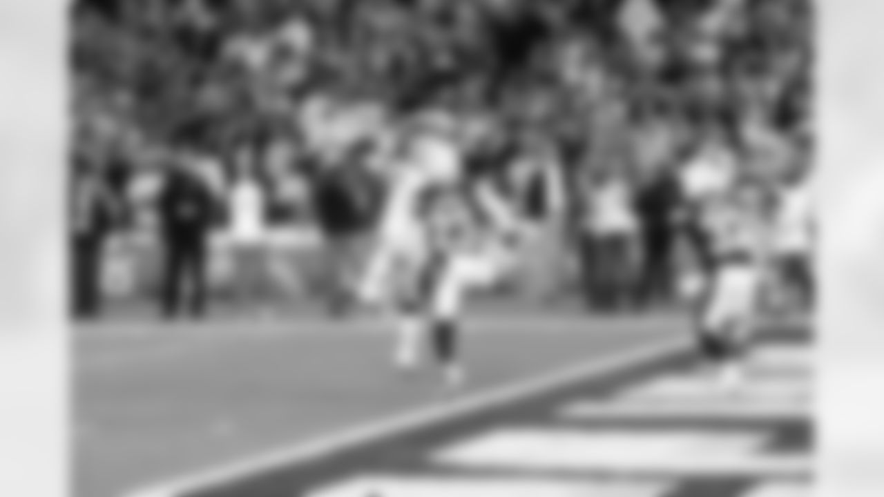 WR Denarius Moore makes the catch along the goal line.