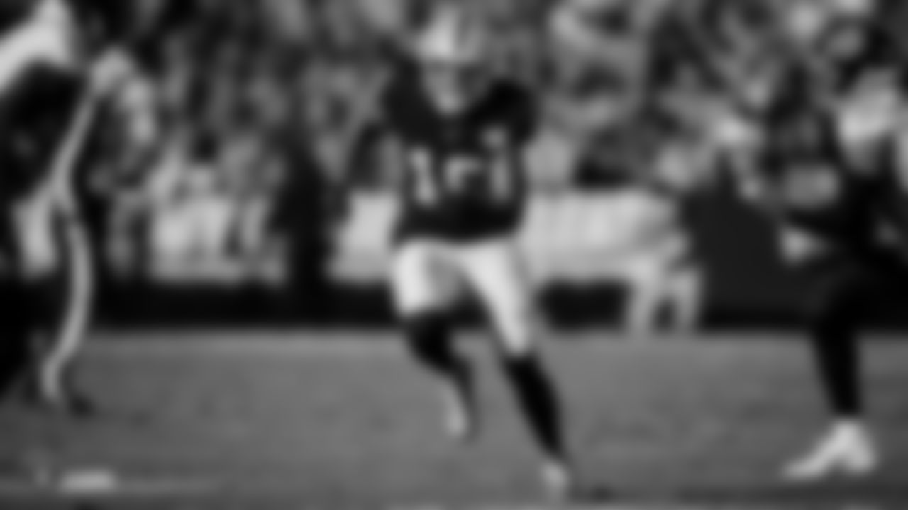 Raiders wide receiver Tyrell Williams (16) runs a route during the regular season game against the Tennessee Titans.