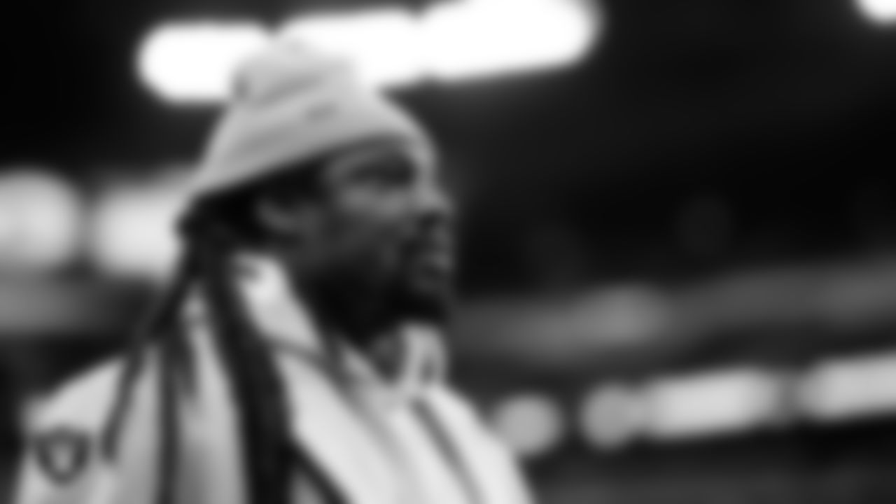 Las Vegas Raiders alumnus Marshawn Lynch before the Las Vegas Raiders' regular season home game against the Green Bay Packers at Allegiant Stadium.