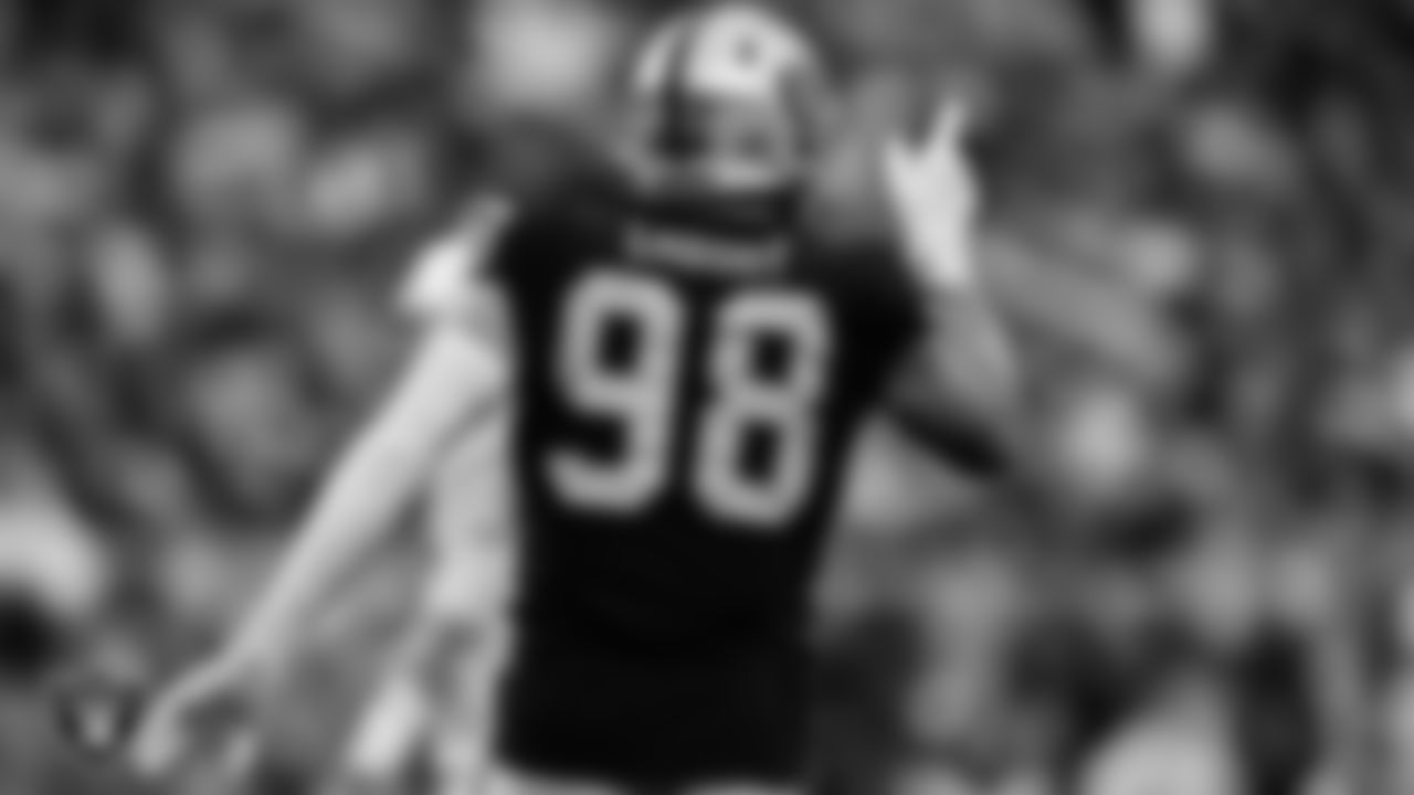 Las Vegas Raiders defensive end Maxx Crosby (98) during the regular season home game against the Indianapolis Colts at Allegiant Stadium.