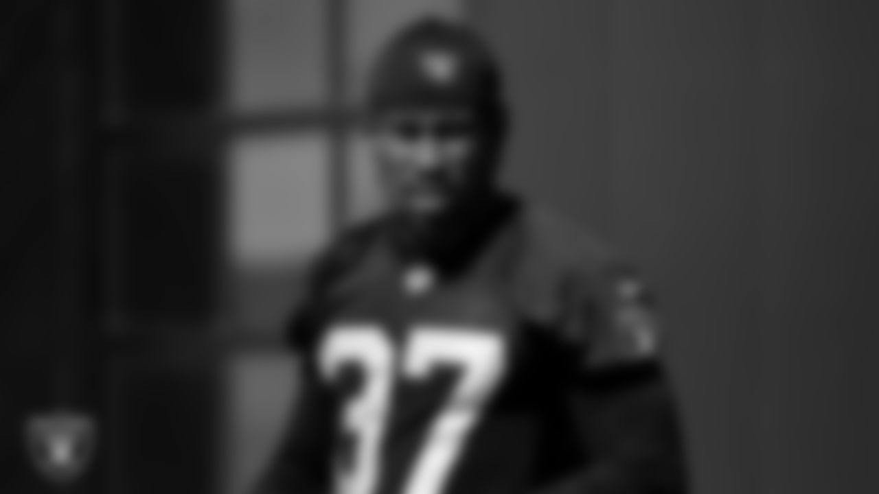 Las Vegas Raiders defensive back J.R. Reed (37) during practice at Intermountain Healthcare Performance Center.