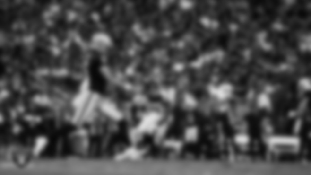 Las Vegas Raiders punter AJ Cole (6) punts during the regular season home game against the Baltimore Ravens.
