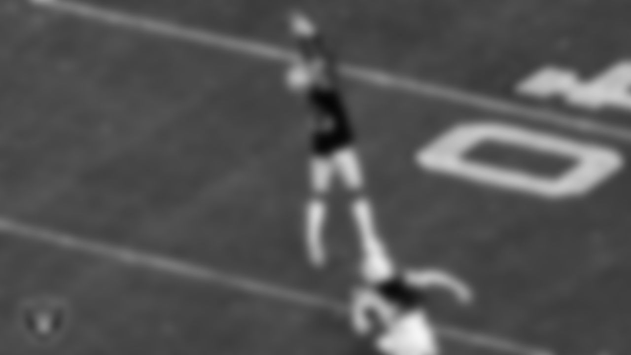 Las Vegas Raiders wide receiver Nelson Agholor (15) makes a catch during the regular season home game against the Los Angeles Chargers.