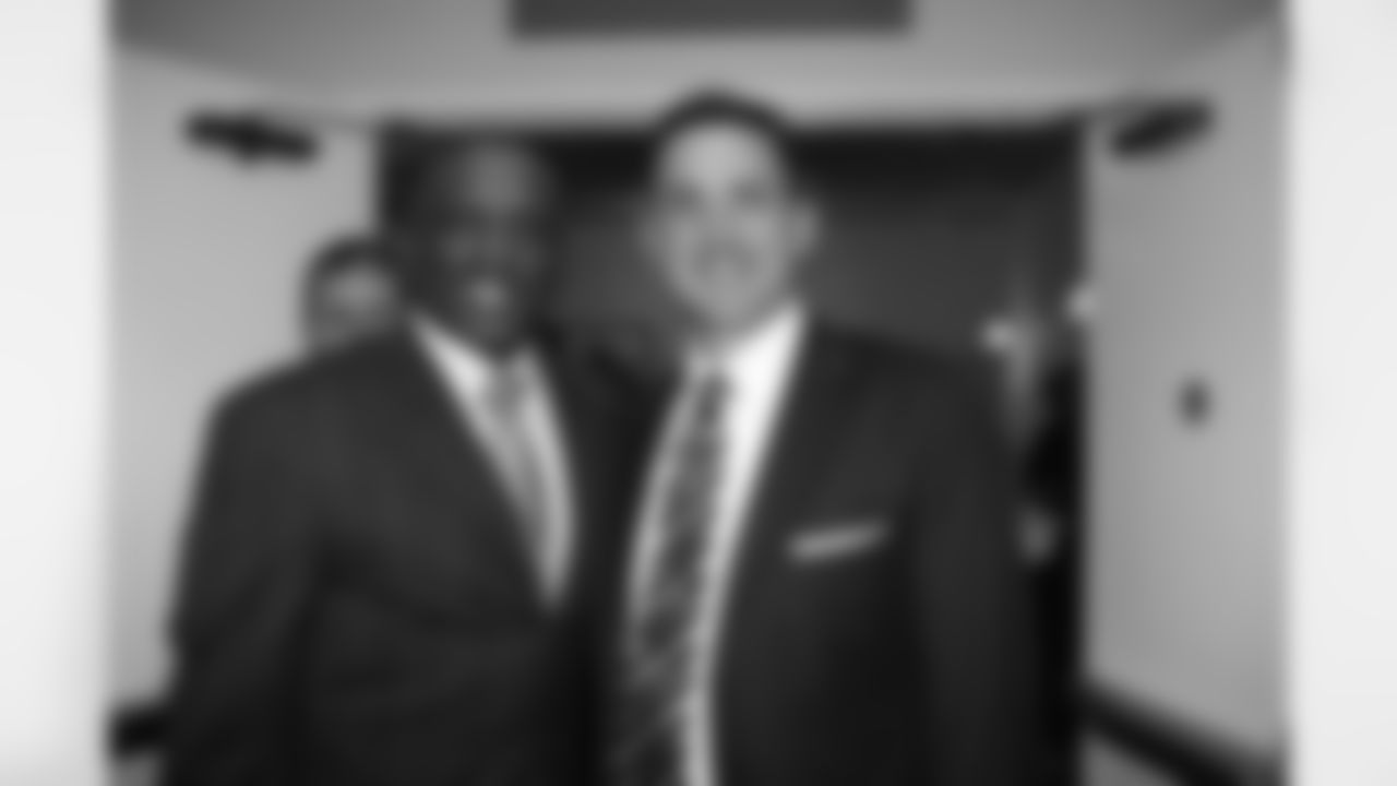 Raiders Legend Tim Brown and Head Coach Dennis Allen