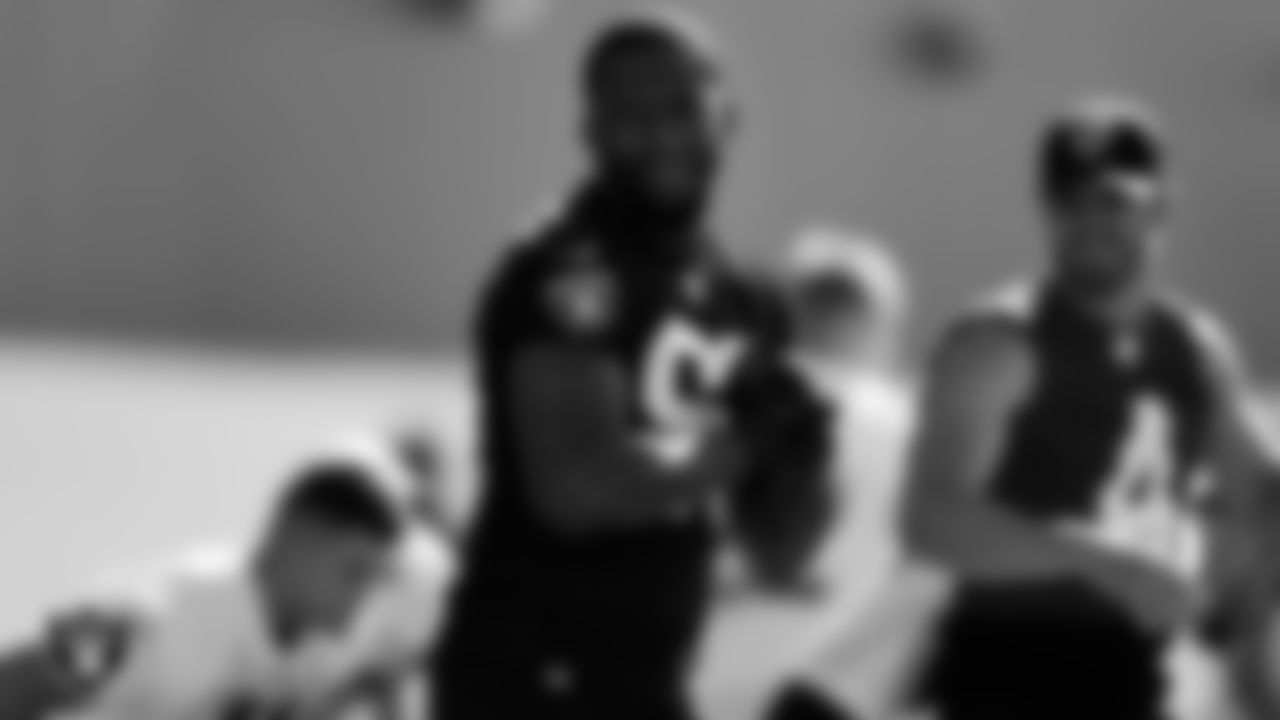 Las Vegas Raiders defensive end Clelin Ferrell (99) at a workout during phase two of the offseason program.